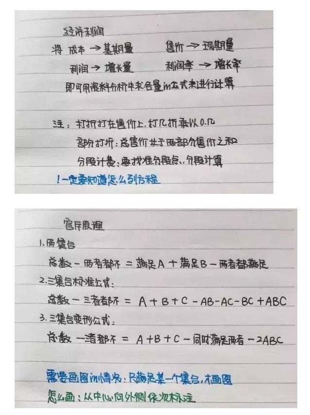 行測公式記不住？學(xué)霸幾張筆記就搞定了！